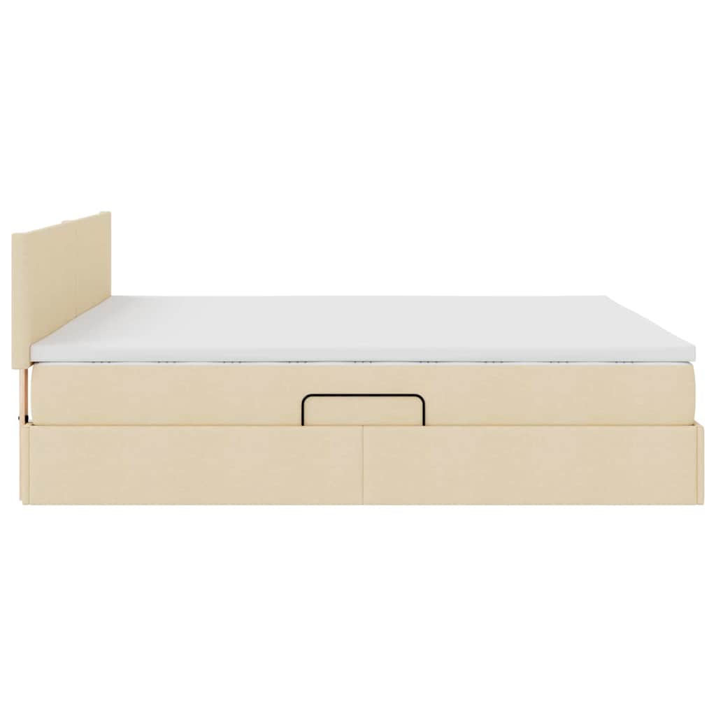 Krevet s prostorom za pohranu s LED-om Krema 180 x 200 cm