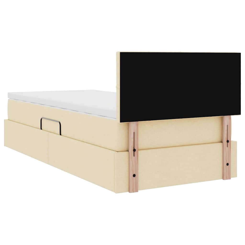 Krevet s prostorom za pohranu s LED-om Krema 90 x 190 cm