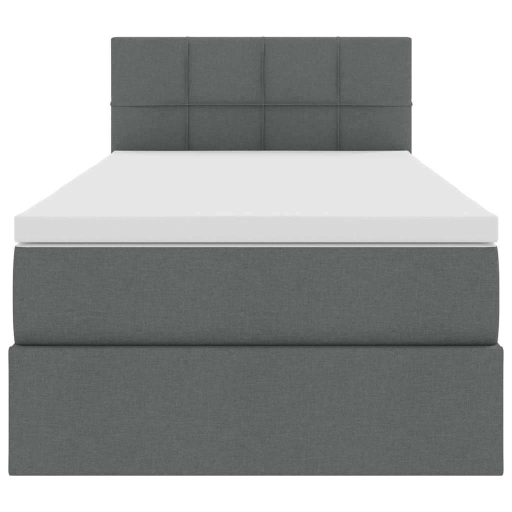 Krevet s prostorom za pohranu s LED-om Tamno siva 90 x 200 cm