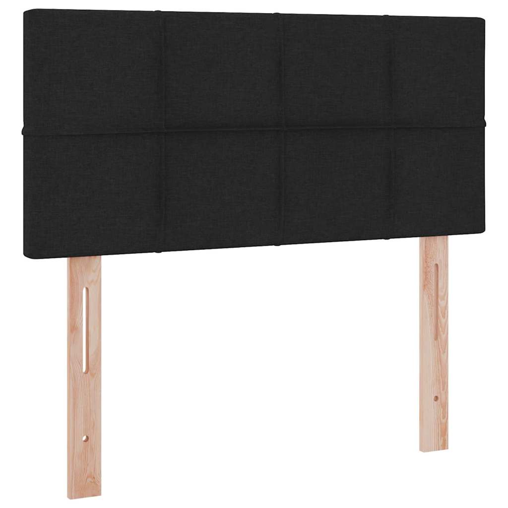 Krevet s prostorom za pohranu s LED-om Crna 90 x 200 cm tkanina