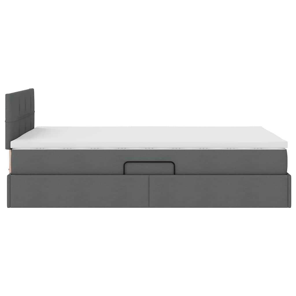 Krevet s prostorom za pohranu s LED-om Tamno siva 120 x 190 cm