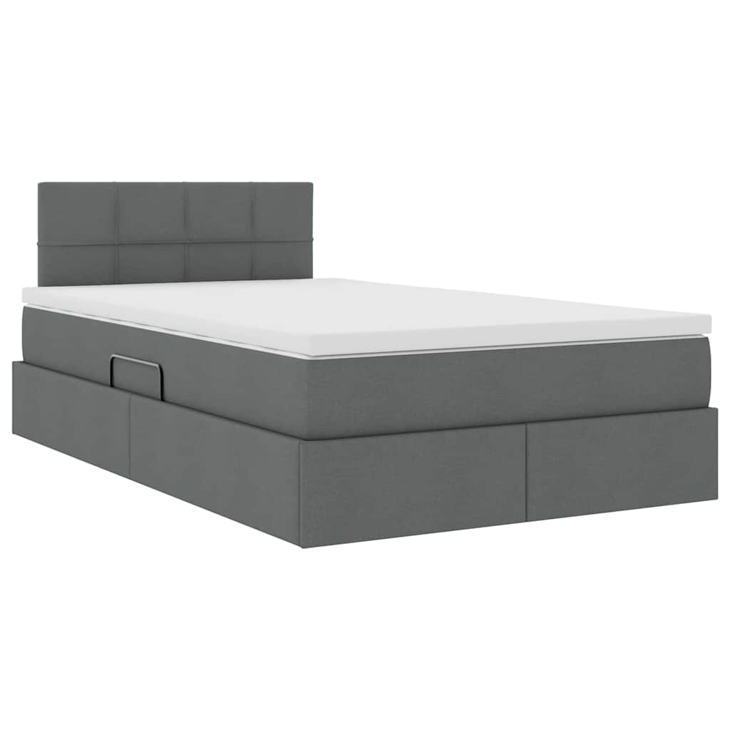 Krevet s prostorom za pohranu s LED-om Tamno siva 120 x 200 cm