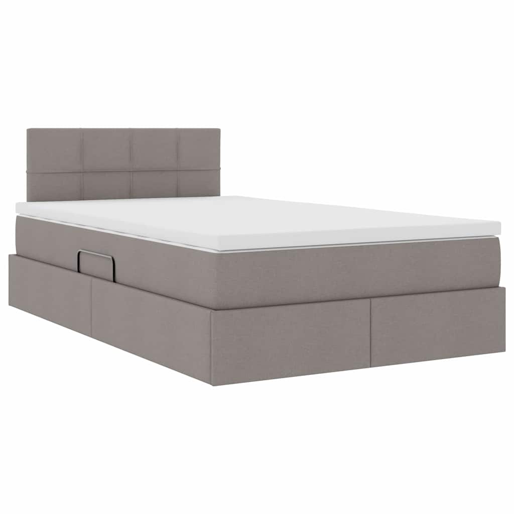 Krevet s prostorom za pohranu s LED-om Sivo-smeđa 120 x 200 cm