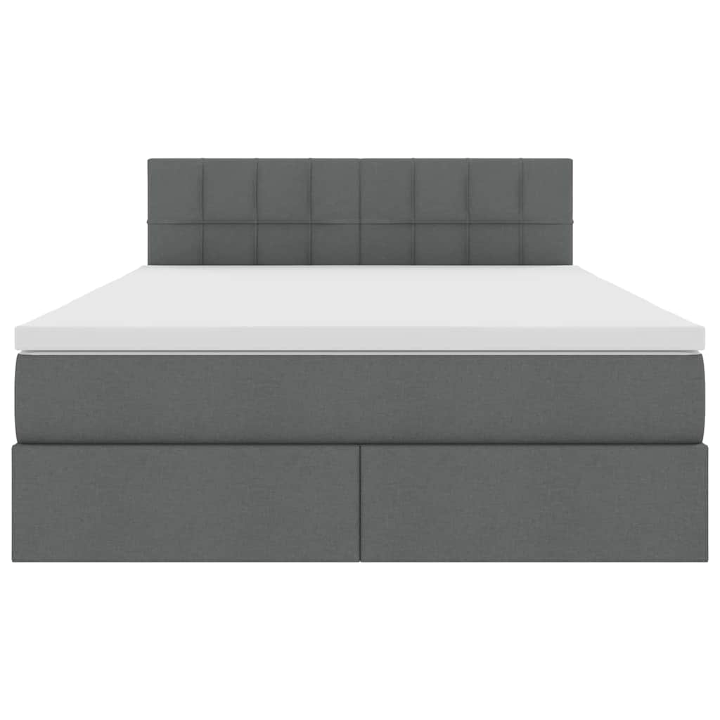 Krevet s prostorom za pohranu s LED-om Tamno siva 140 x 190 cm