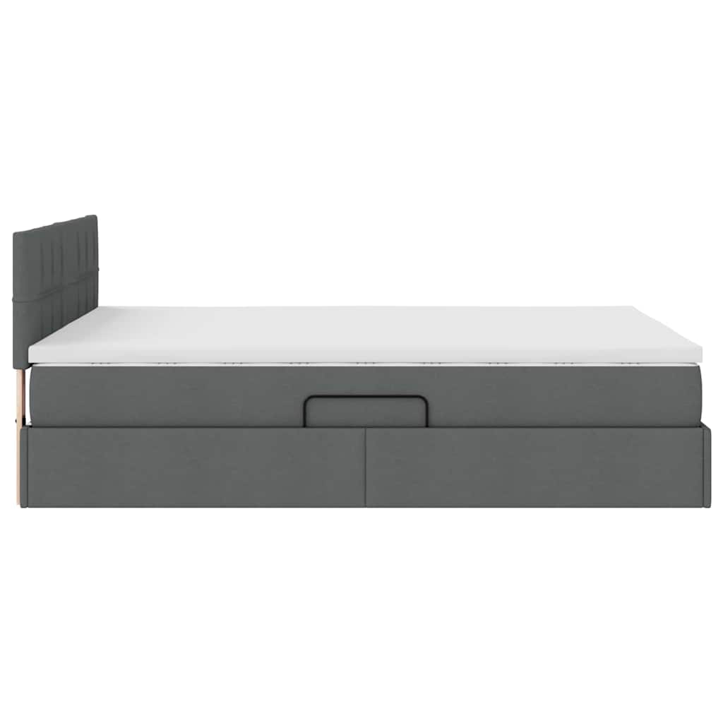 Krevet s prostorom za pohranu s LED-om Tamno siva 140 x 190 cm