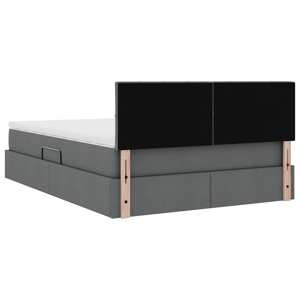 Krevet s prostorom za pohranu s LED-om Tamno siva 140 x 200 cm