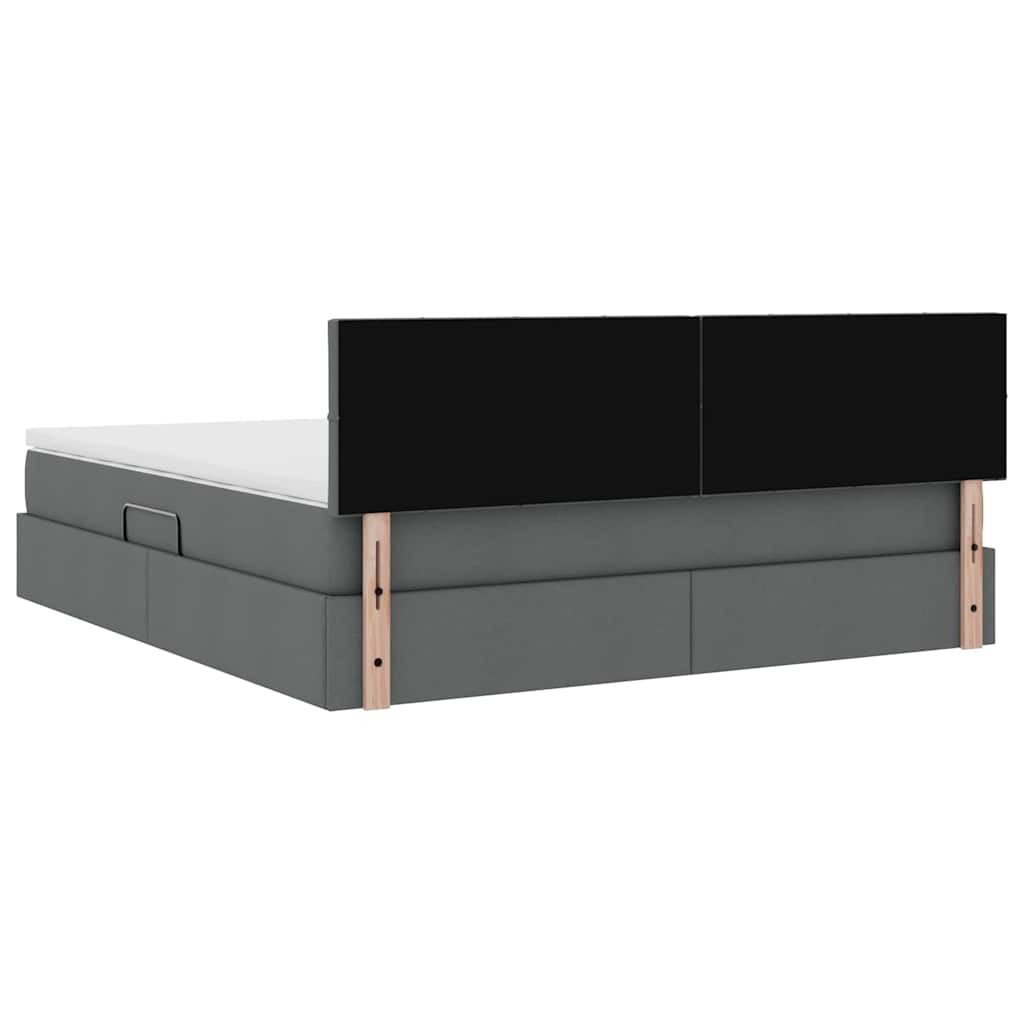 Krevet s prostorom za pohranu s LED-om Tamno siva 160 x 200 cm