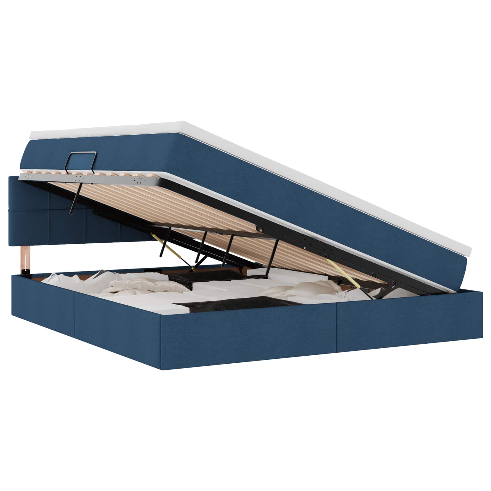 Krevet s prostorom za pohranu s LED-om Plava 160 x 200 cm