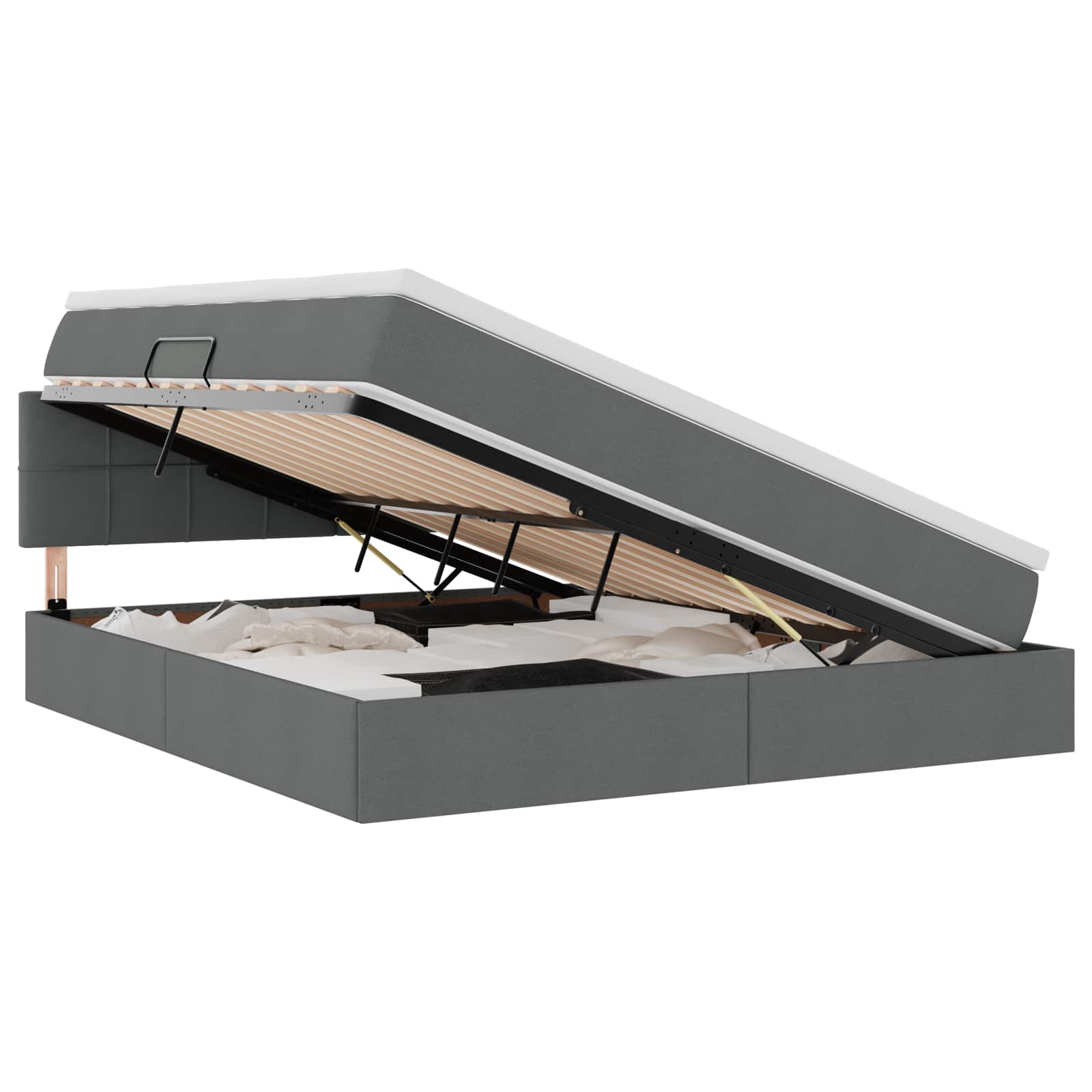 Krevet s prostorom za pohranu s LED-om Tamno siva 180 x 200 cm