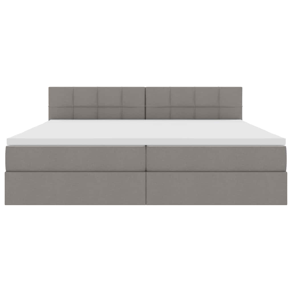 Krevet s prostorom za pohranu s LED-om Sivo-smeđa 200 x 200 cm