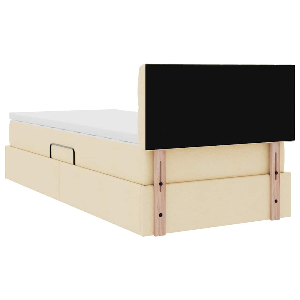 Krevet s prostorom za pohranu s LED-om Krema 90 x 190 cm
