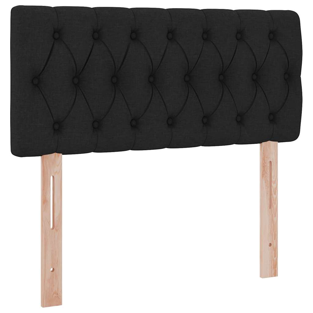 Krevet s prostorom za pohranu s LED-om Crna 90 x 200 cm tkanina