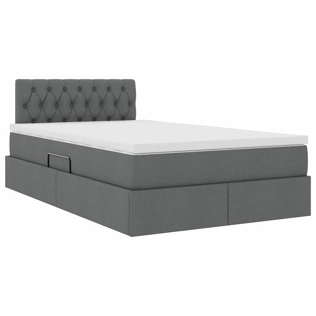 Krevet s prostorom za pohranu s LED-om Tamno siva 120 x 190 cm