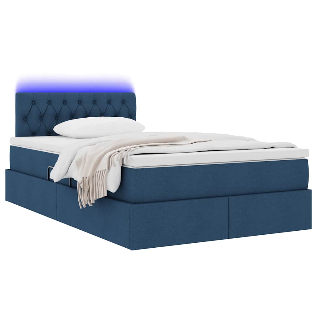Krevet s prostorom za pohranu s LED-om Plava 120 x 190 cm