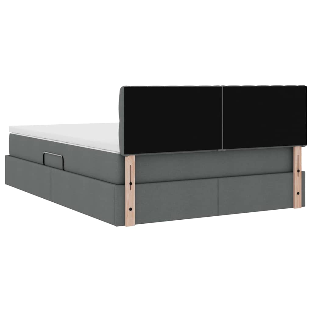 Krevet s prostorom za pohranu s LED-om Tamno siva 140 x 190 cm