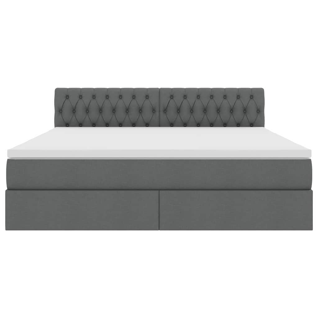 Krevet s prostorom za pohranu s LED-om Tamno siva 160 x 200 cm