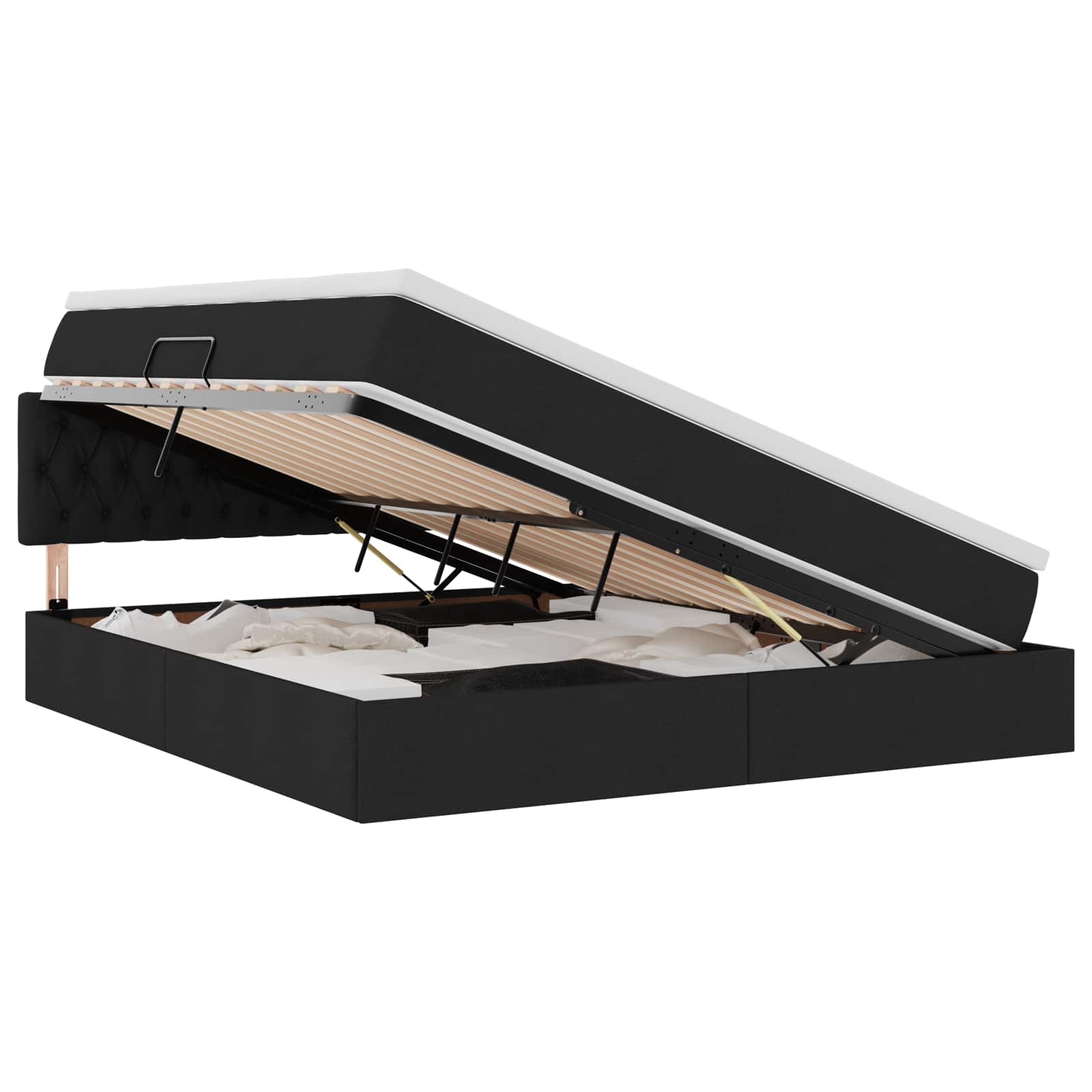 Krevet s prostorom za pohranu s LED-om Crna 160 x 200 cm