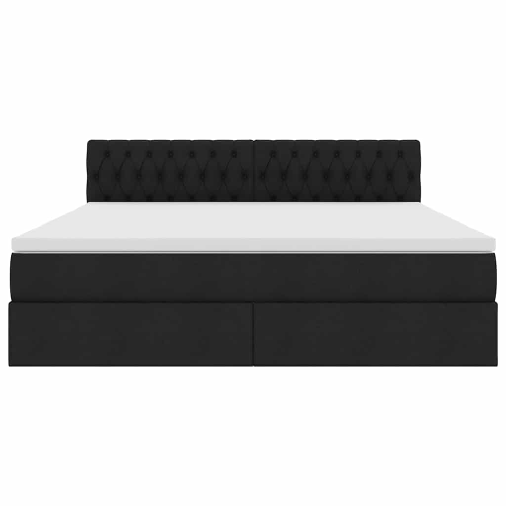 Krevet s prostorom za pohranu s LED-om Crna 160 x 200 cm