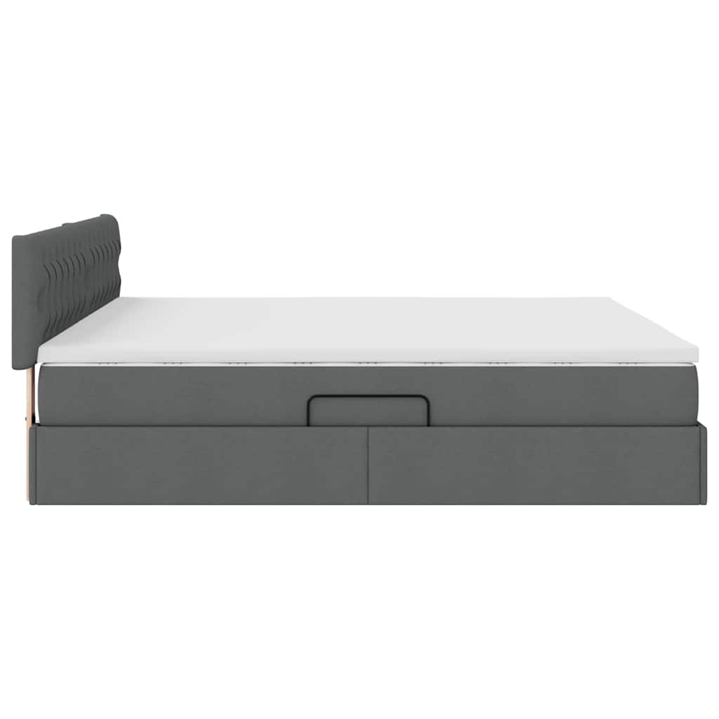 Krevet s prostorom za pohranu s LED-om Tamno siva 180 x 200 cm