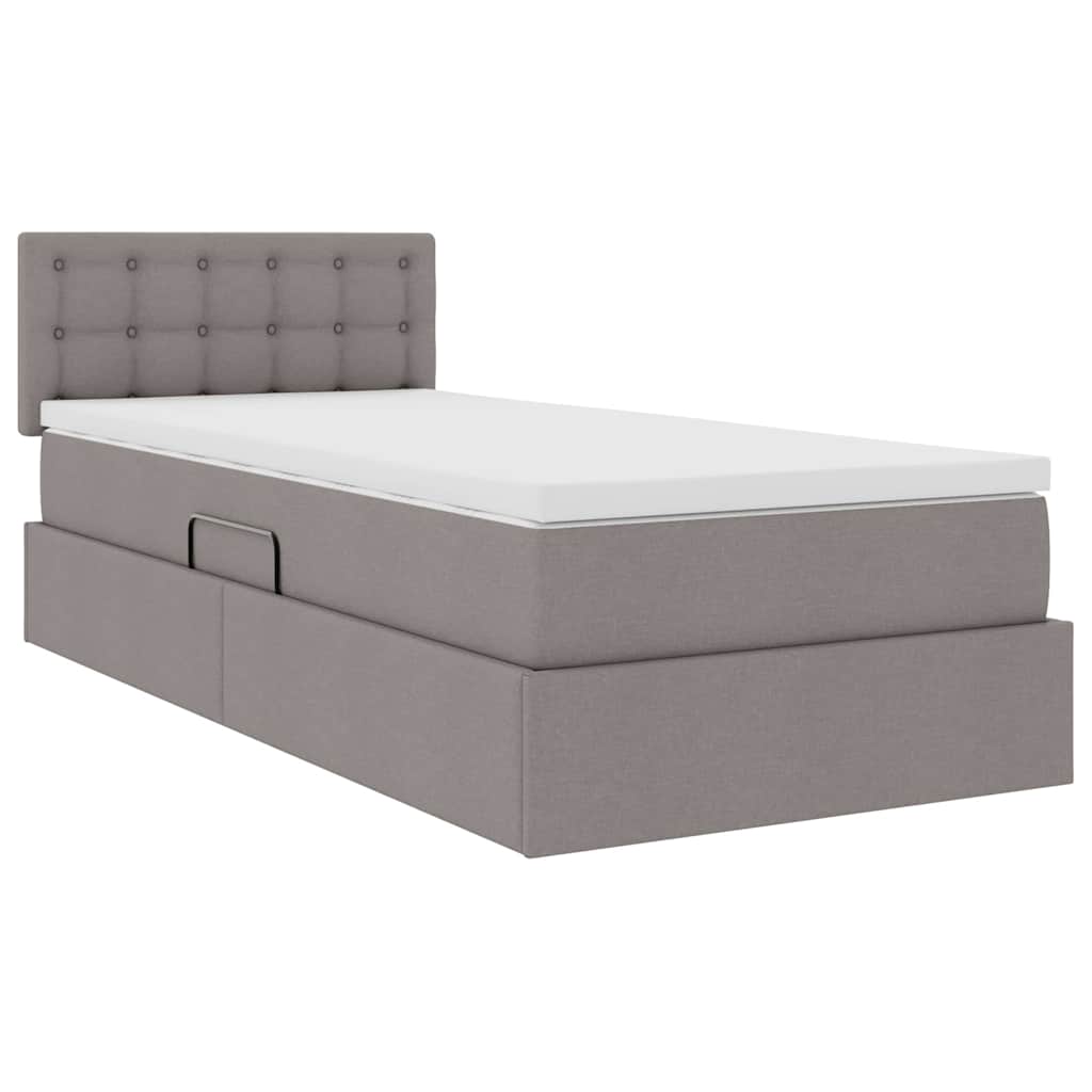 Krevet s prostorom za pohranu s LED-om Sivo-smeđa 100 x 200 cm