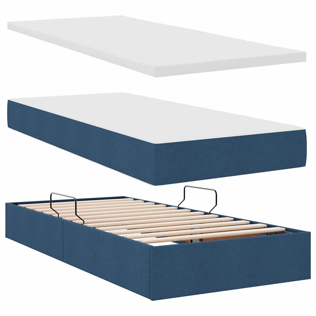 Krevet s prostorom za pohranu s LED-om Plava 100 x 200 cm