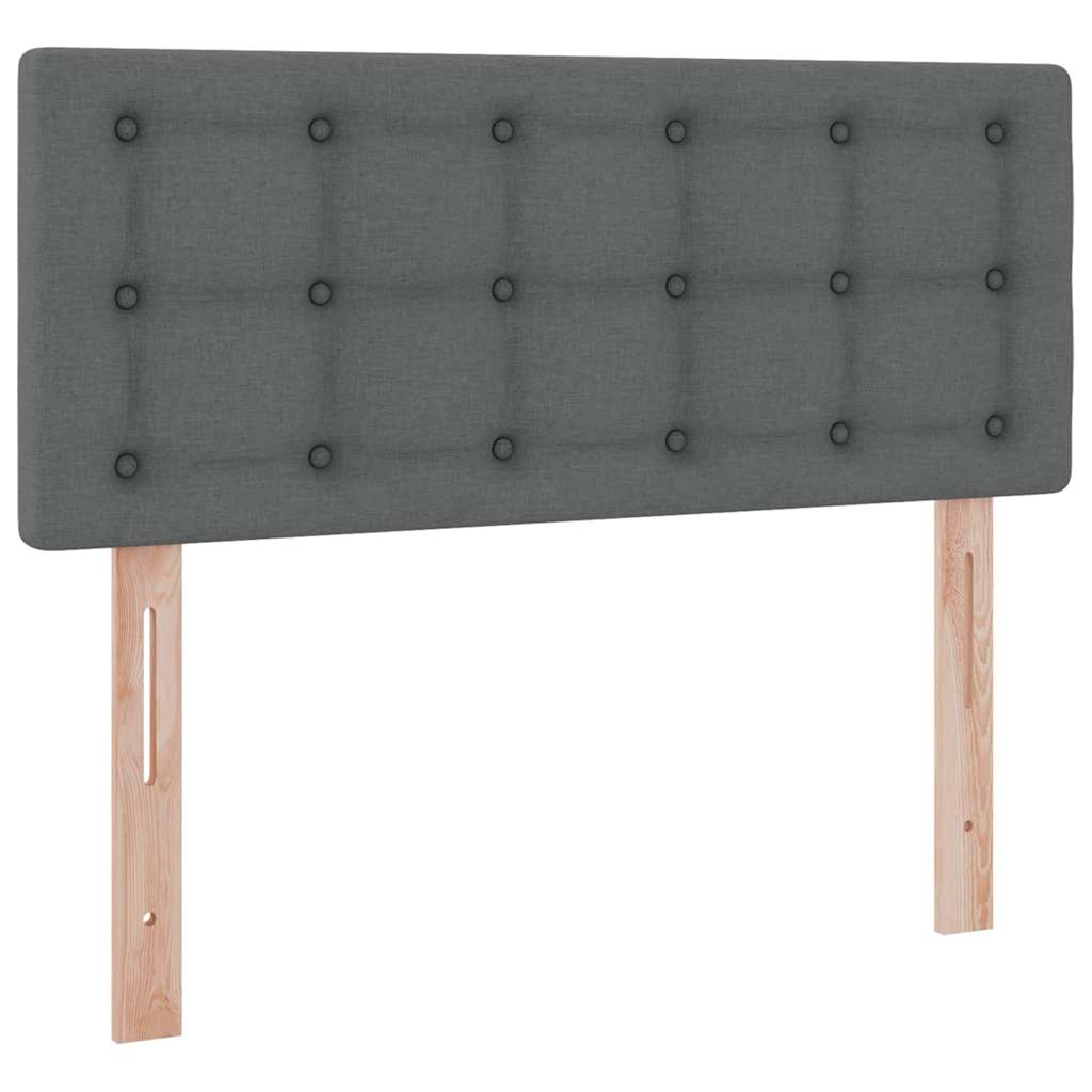 LED krevet za pohranu s madracem Tamnosiva 120 x 190 cm Tkanina