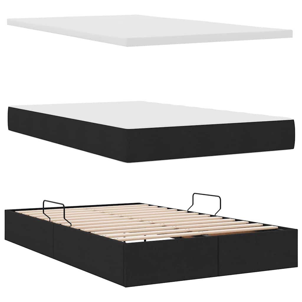Krevet s prostorom za pohranu s LED-om Crna 120 x 190 cm