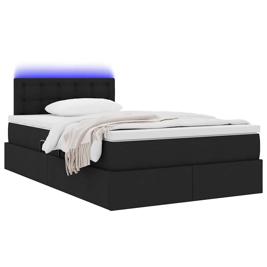 Krevet s prostorom za pohranu s LED-om Crna 120 x 190 cm