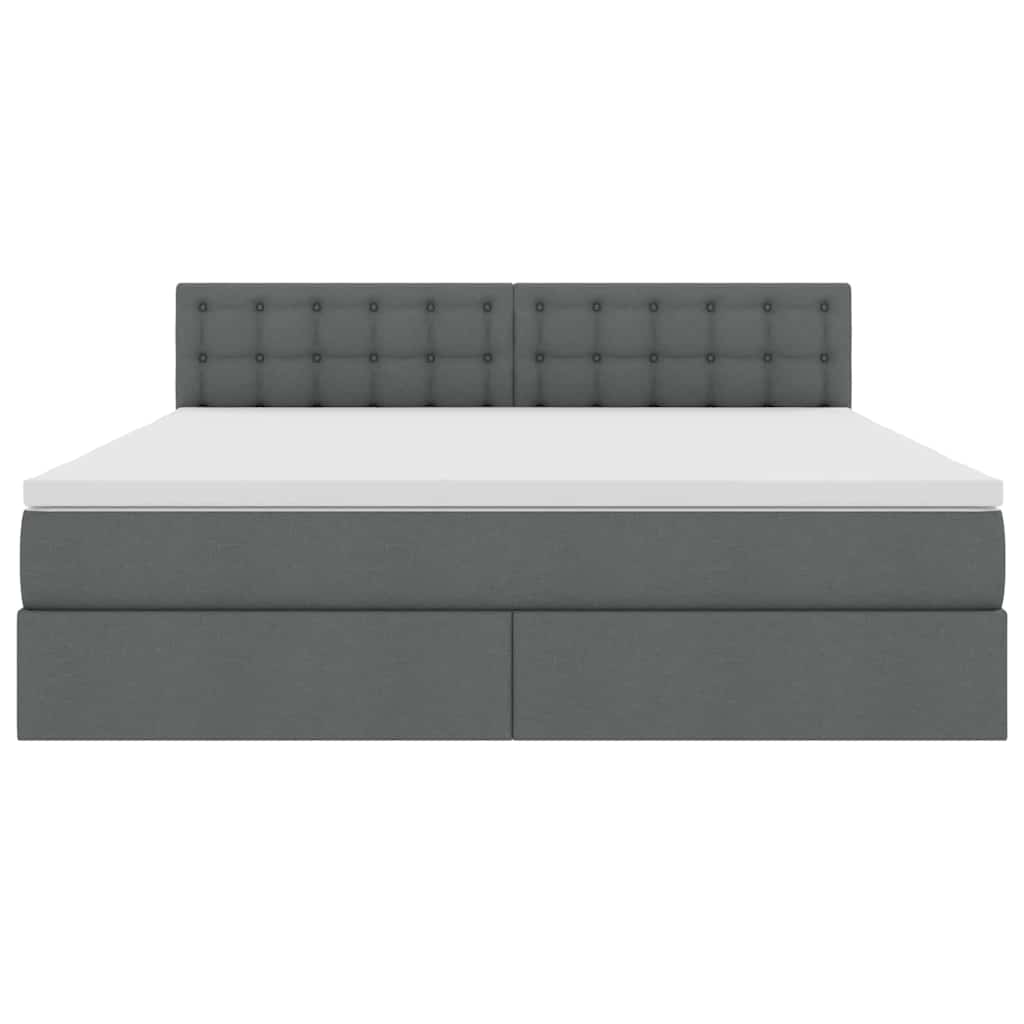 Krevet s prostorom za pohranu s LED-om Tamno siva 180 x 200 cm