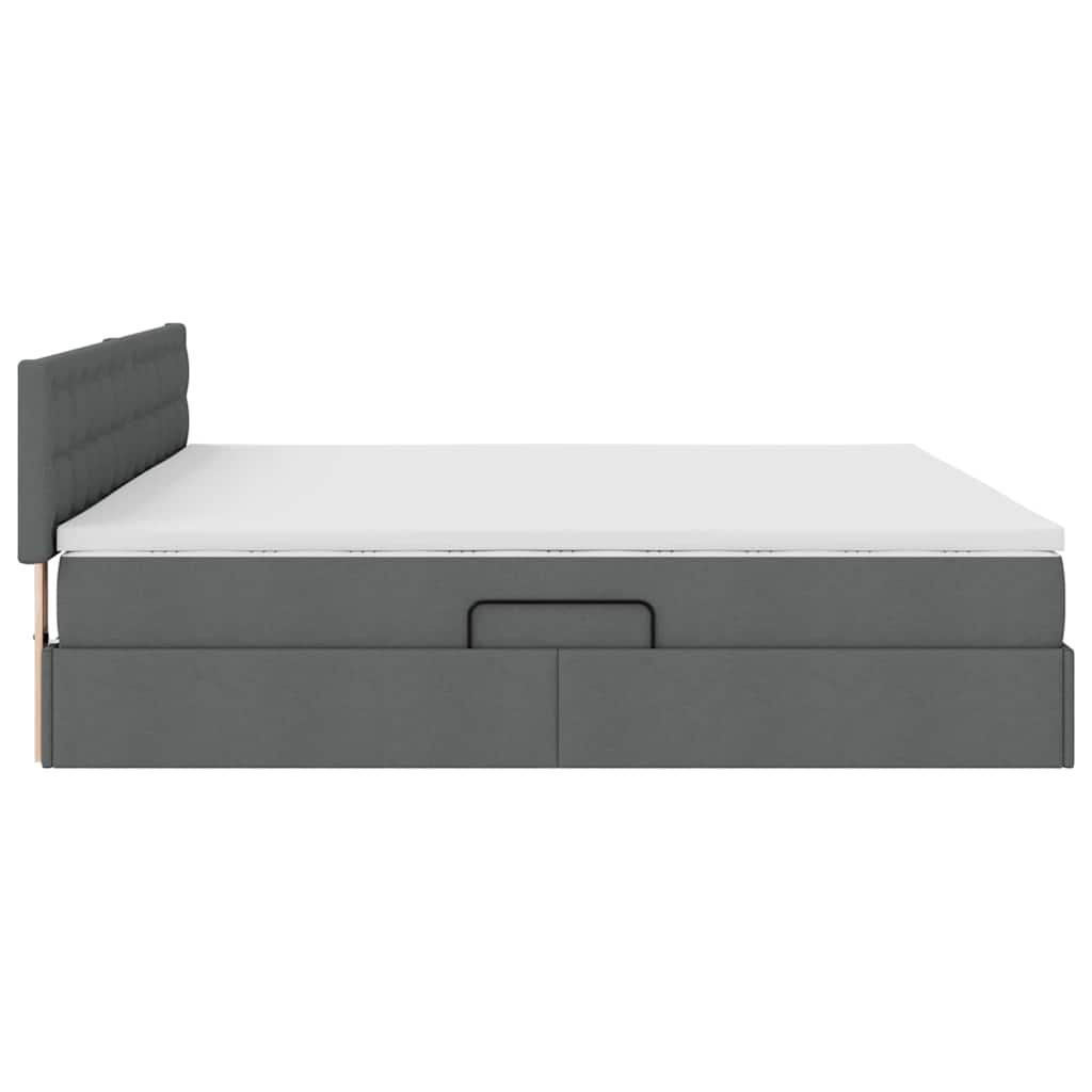 Krevet s prostorom za pohranu s LED-om Tamno siva 200 x 200 cm