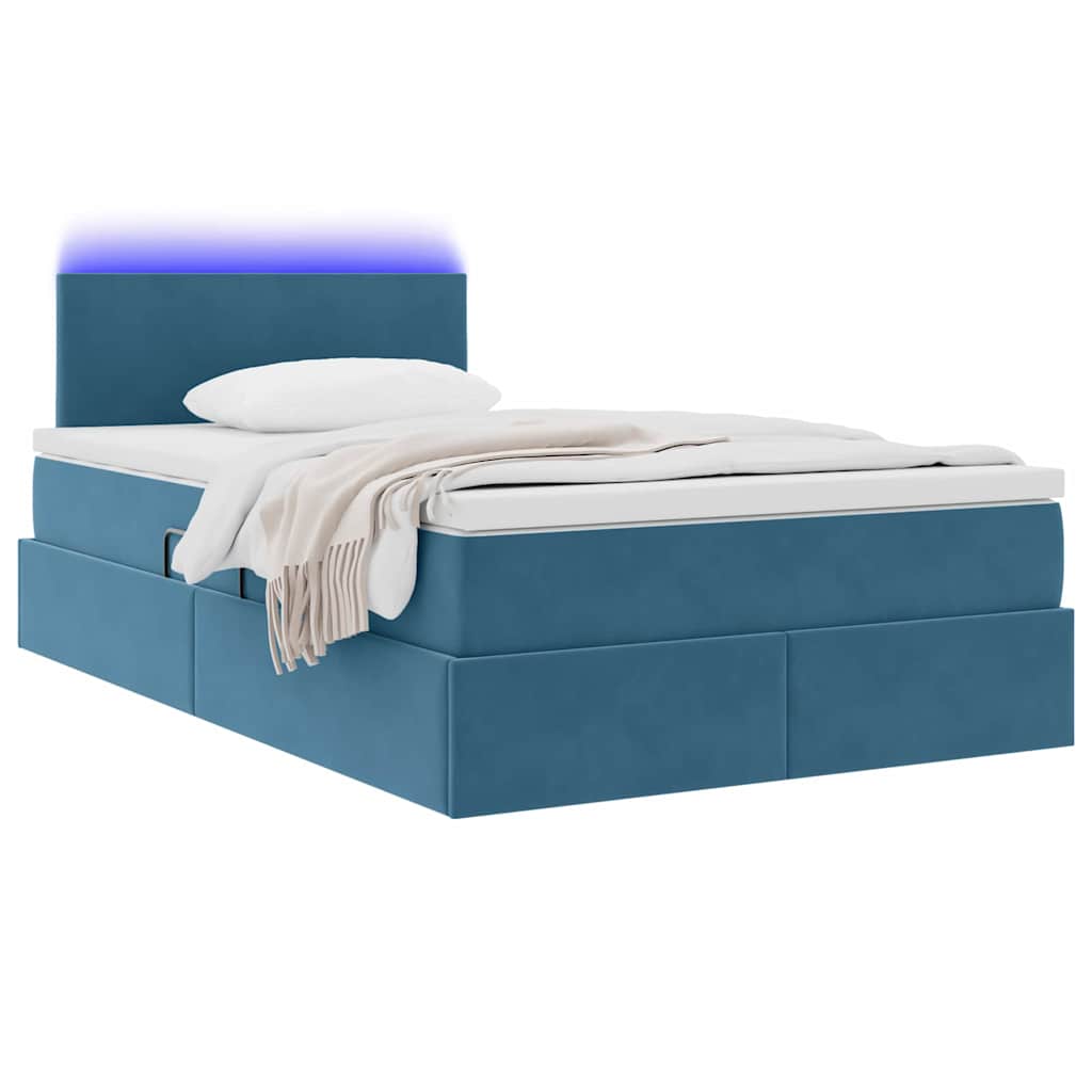 Krevet s prostorom za pohranu s LED-om Plava 120 x 190 cm
