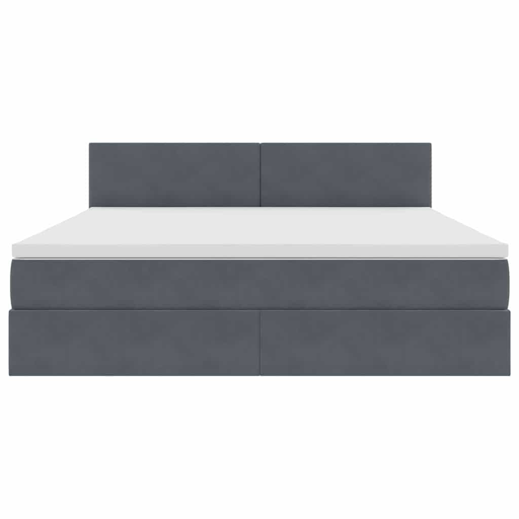 Krevet s prostorom za pohranu s LED-om Tamno siva 160 x 200 cm