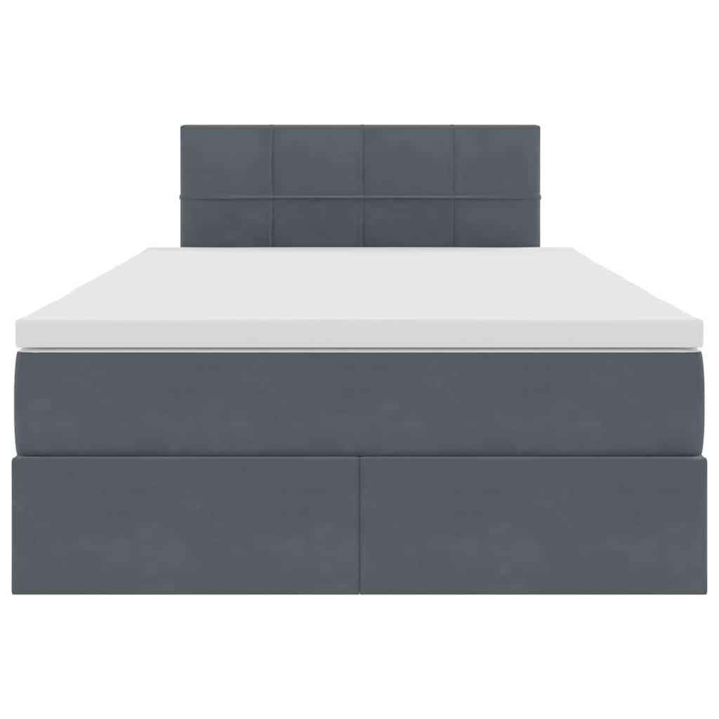 Krevet s prostorom za pohranu s LED-om Tamno siva 120 x 190 cm