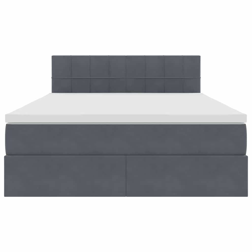 Krevet s prostorom za pohranu s LED-om Tamno siva 140 x 200 cm