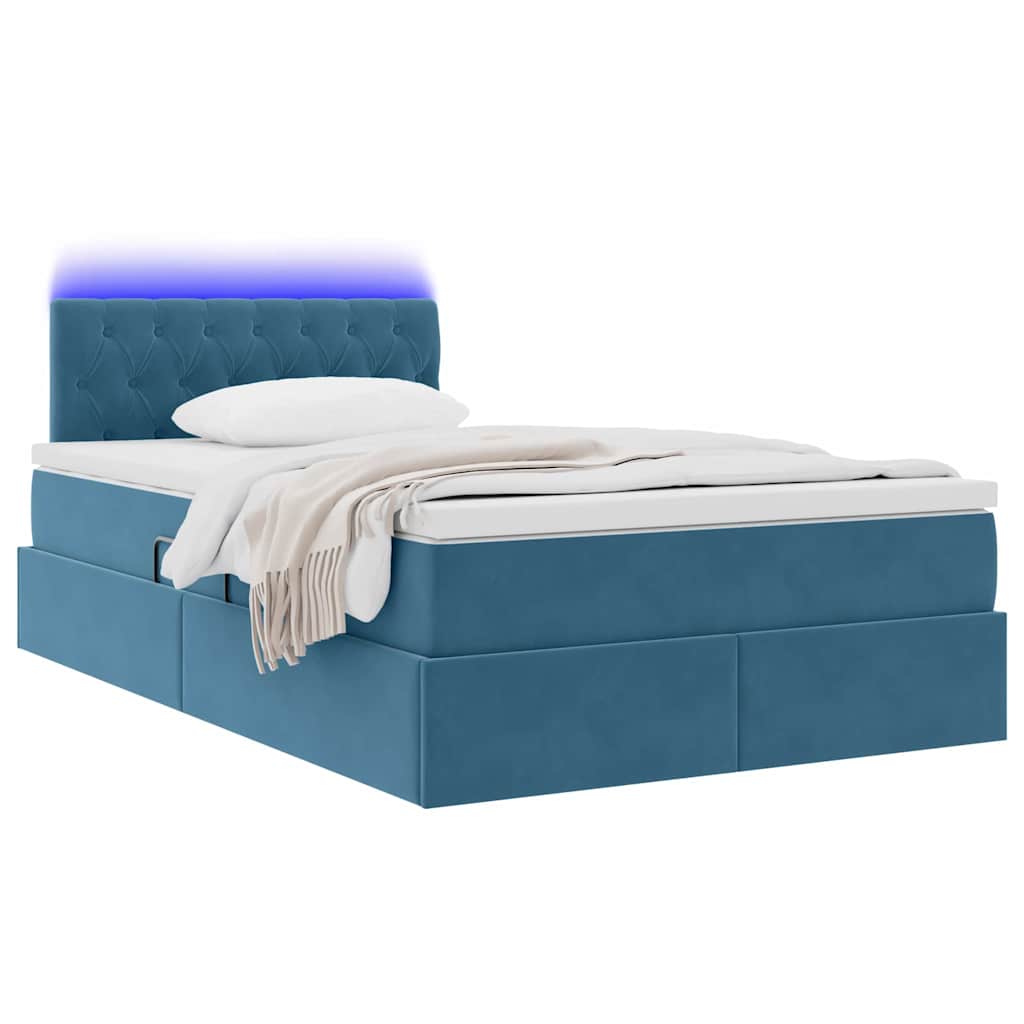 Krevet s prostorom za pohranu s LED-om Plava 120 x 190 cm