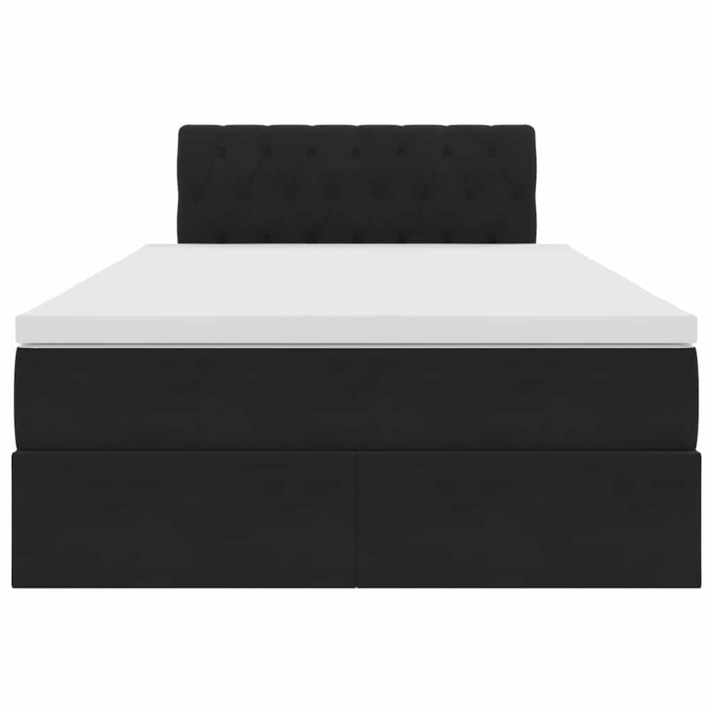 Krevet s prostorom za pohranu s LED-om Crna 120 x 200 cm Baršun
