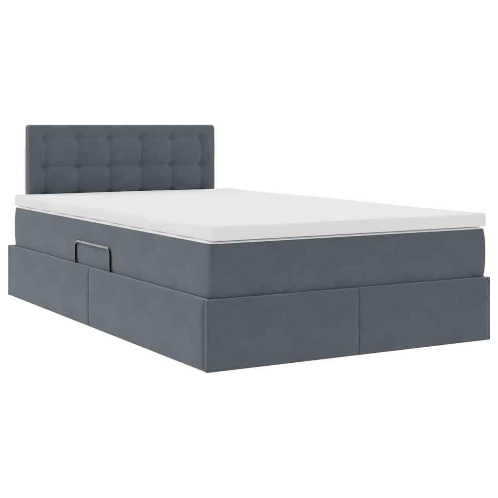 Krevet s prostorom za pohranu s LED-om Tamno siva 120 x 190 cm