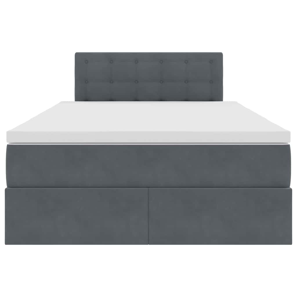 Krevet s prostorom za pohranu s LED-om Tamno siva 120 x 190 cm