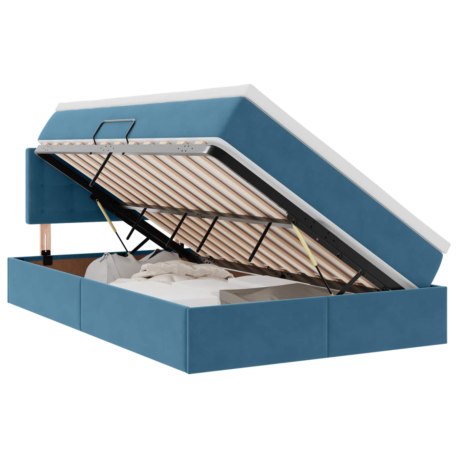 Krevet s prostorom za pohranu s LED-om Plava 120 x 190 cm