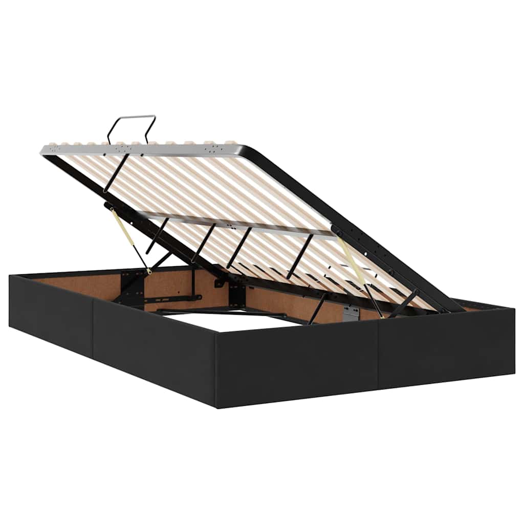 Krevet s prostorom za pohranu s LED-om Crna 120 x 200 cm Baršun