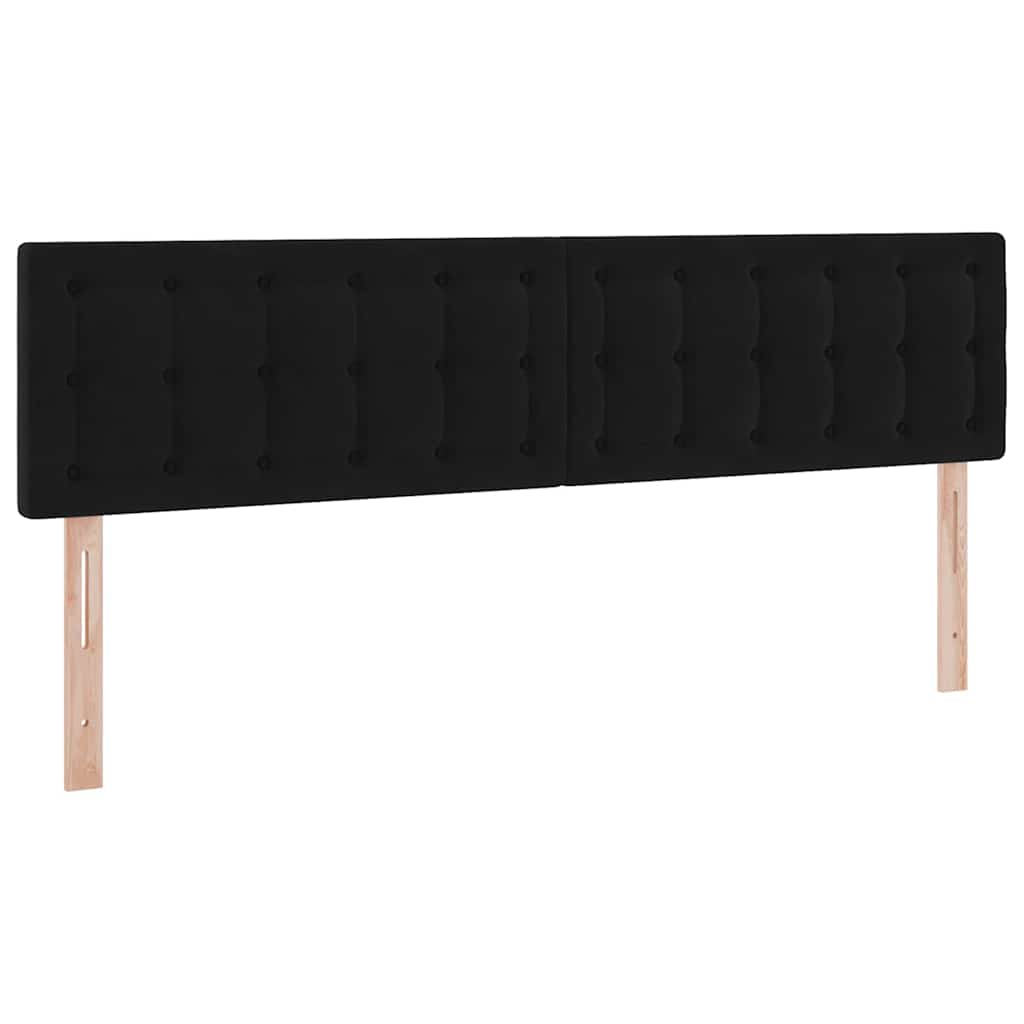 Krevet s prostorom za pohranu s LED-om Crna 180 x 200 cm Baršun