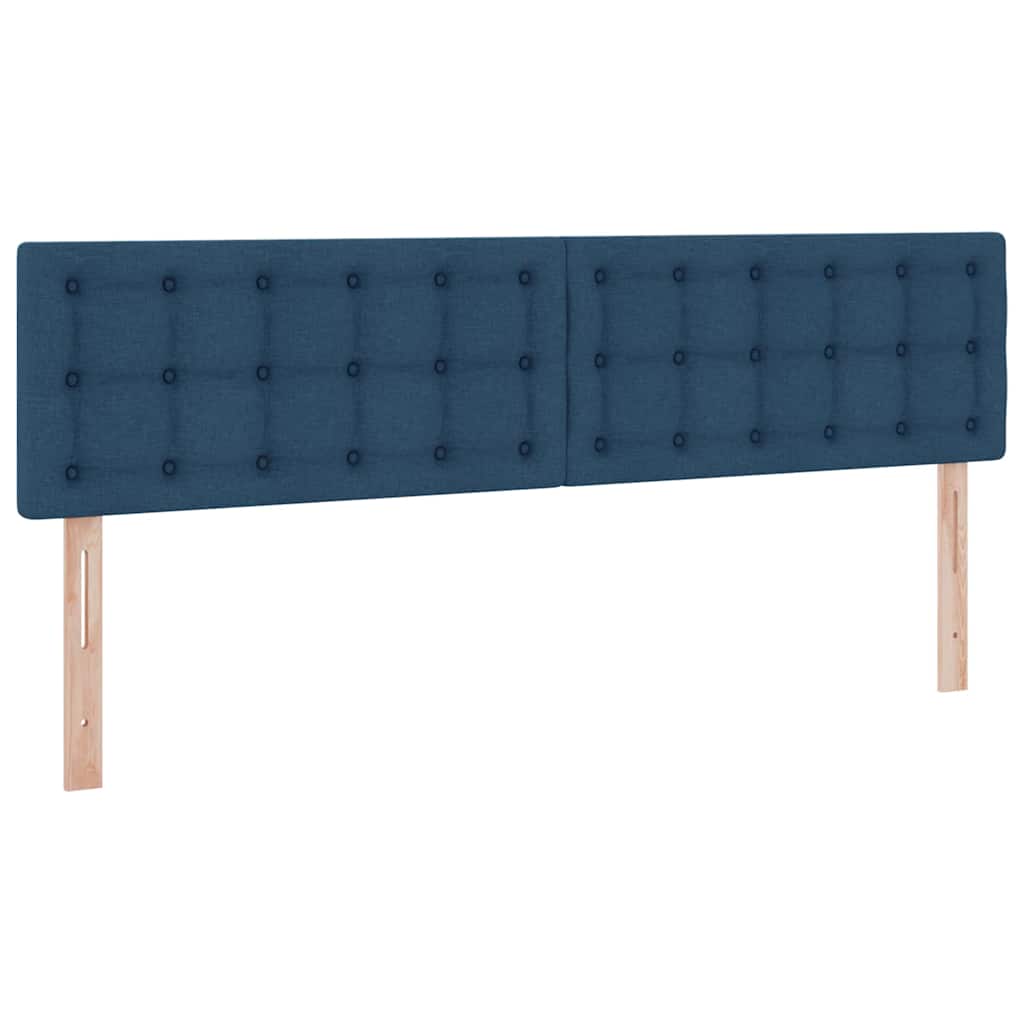 Krevet S LED lampica s uzglavljem Plava 200 x 200 cm tkanina
