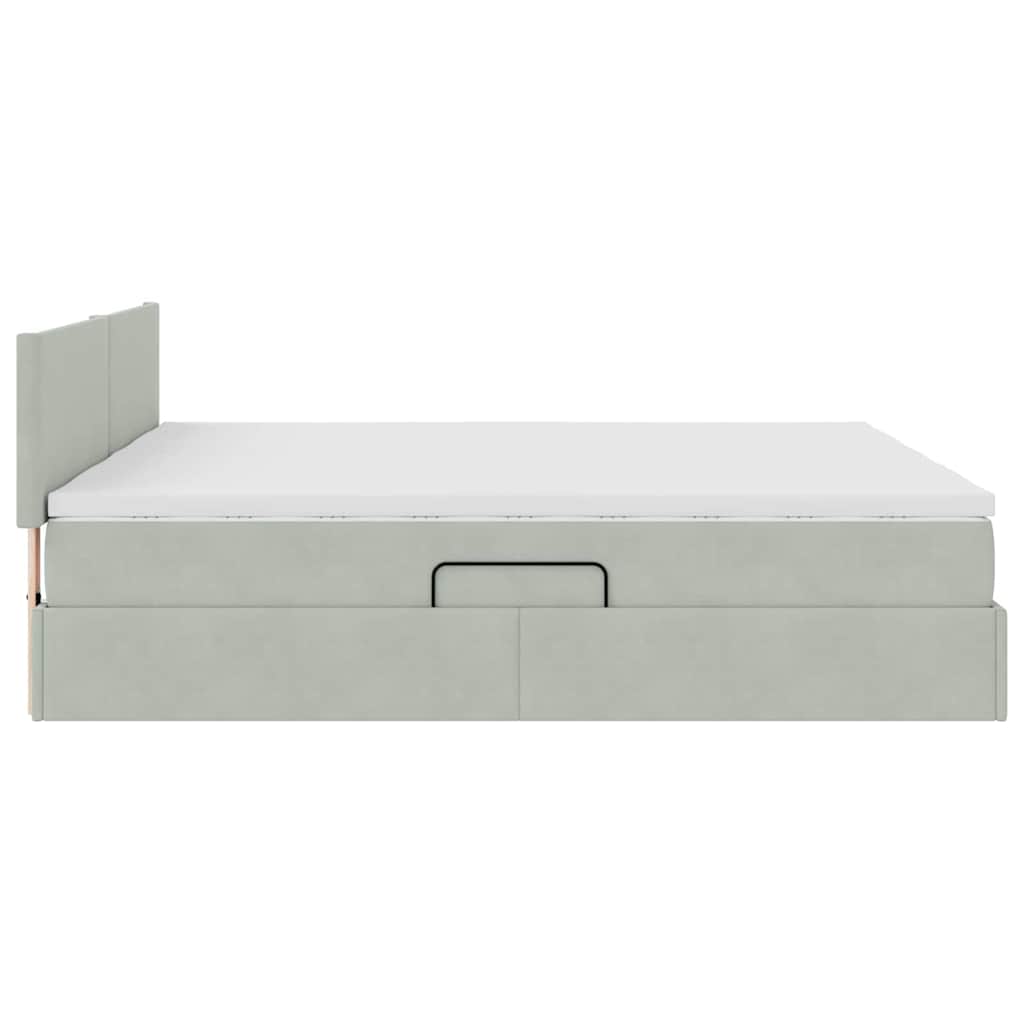 Krevet s LED trakama Svijetlo siva 180 x 200 cm Baršun