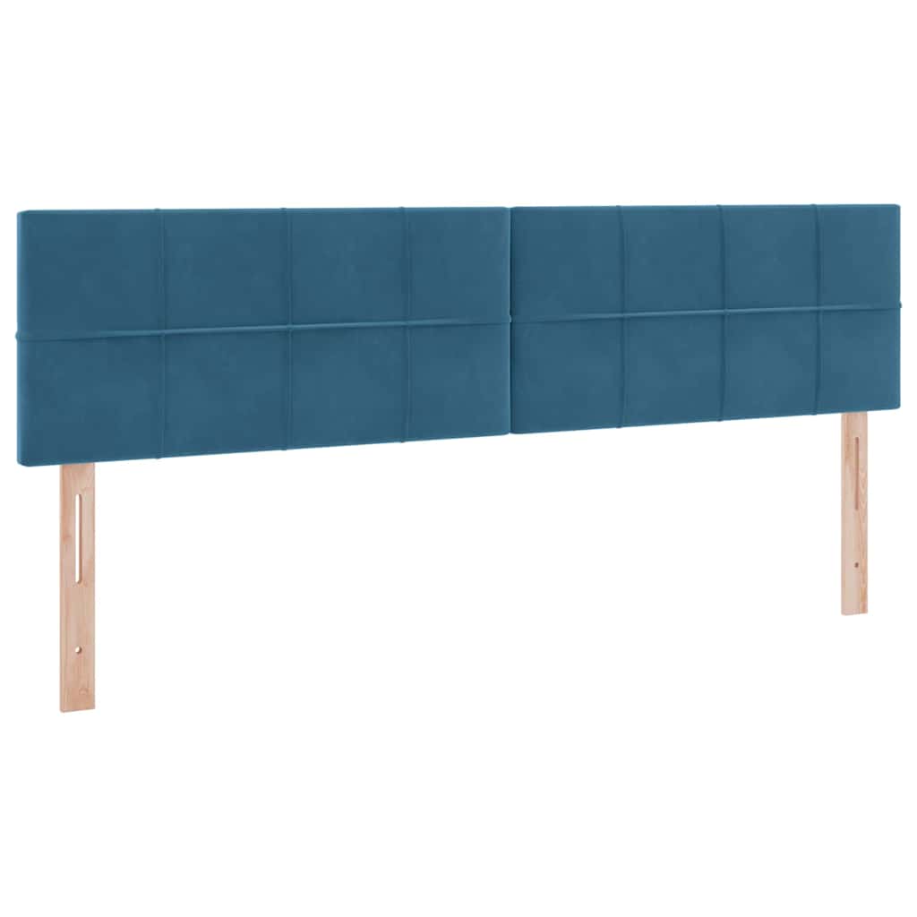 Krevet s LED trakama s pohranom Tamno plava 180 x 200 cm Baršun