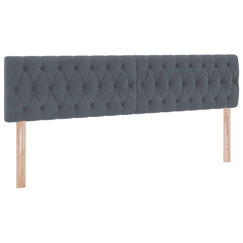 Krevet s LED trakama s pohranom Tamno siva 180 x 200 cm Baršun