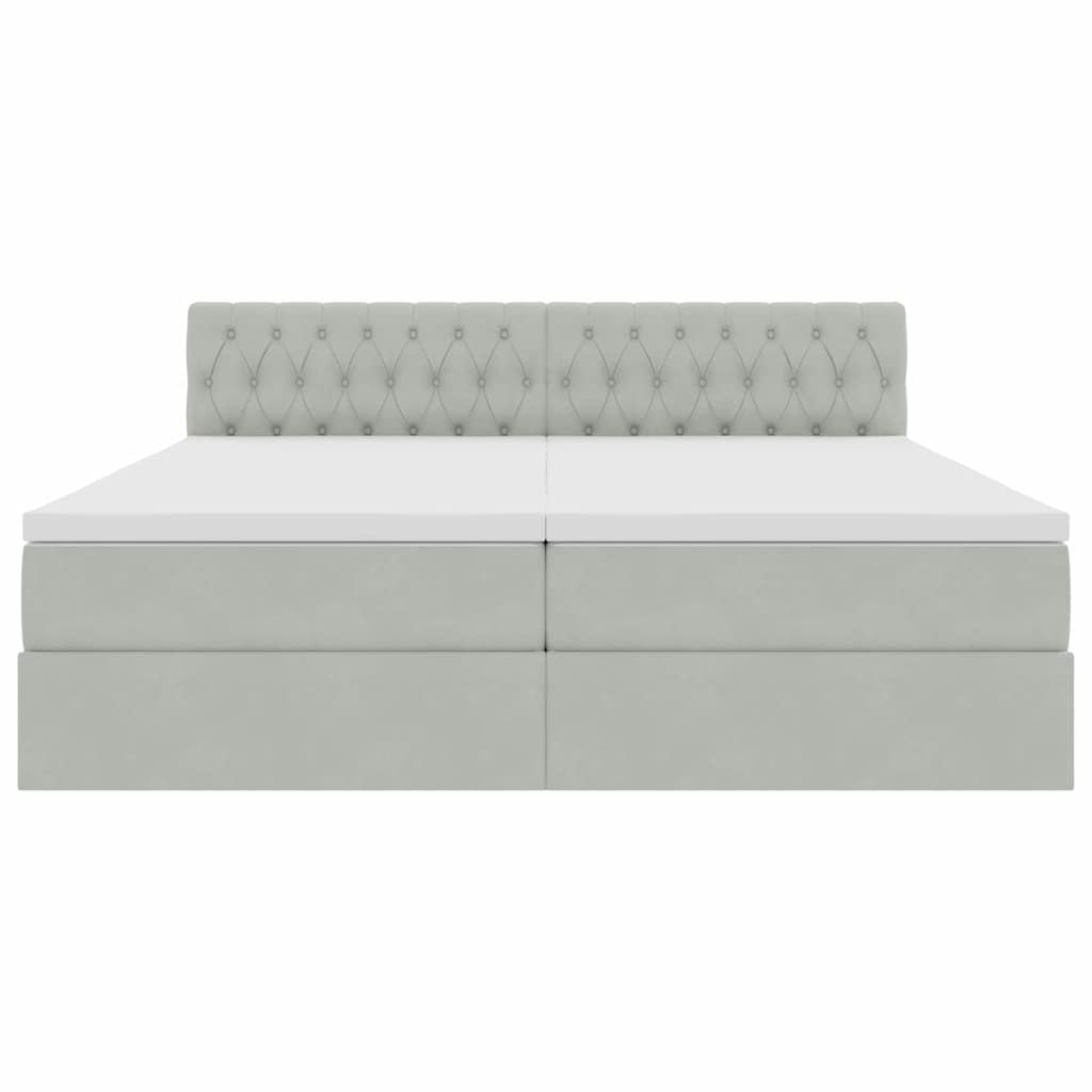 Krevet s LED trakama Svijetlo siva 200 x 200 cm Baršun