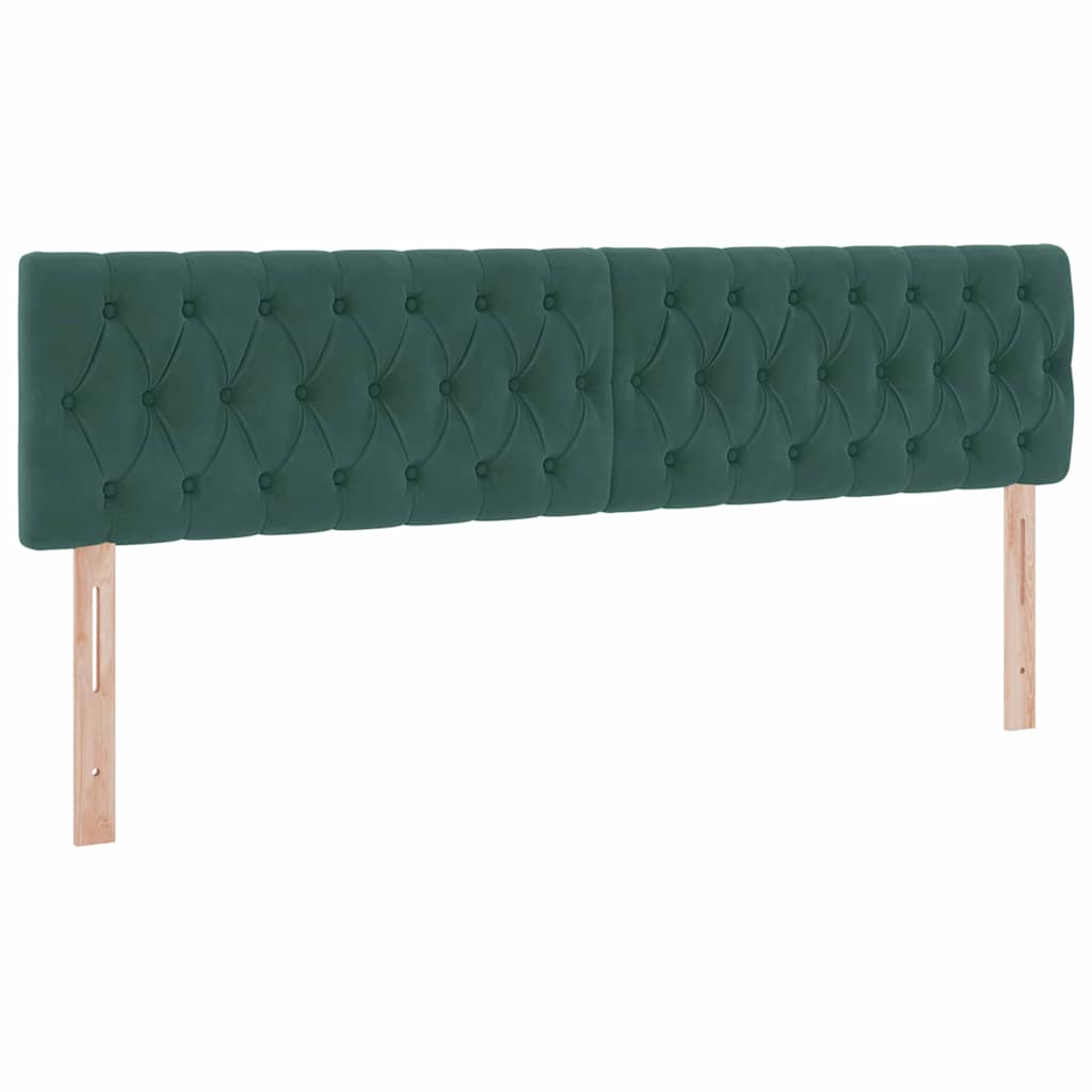 LED krevet za pohranu s madracem Tamnozelena 200 x 200 cm