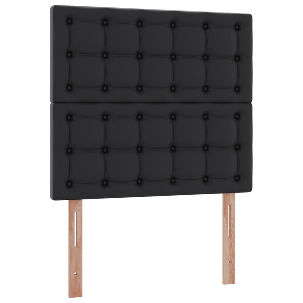 Krevet s od storage s uzglavljem Crna 90 x 200 cm Lažna koža