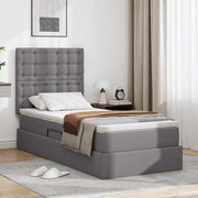 Krevet s od storage s madracem Siva 90 x 200 cm Lažna koža
