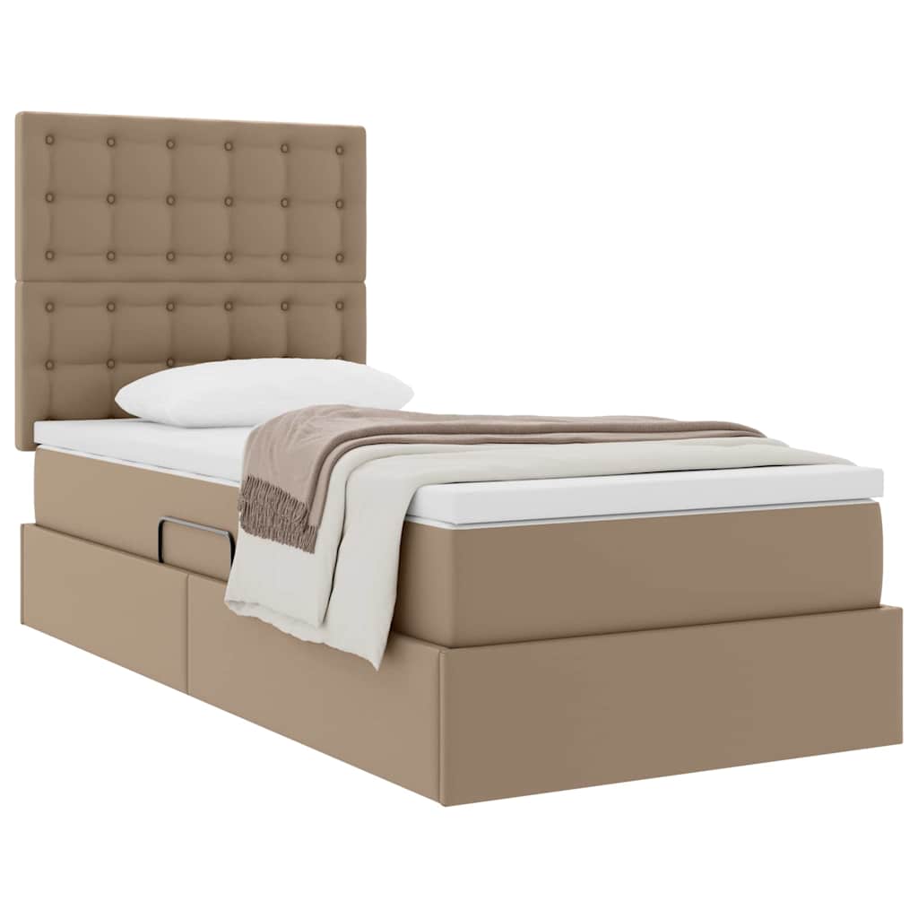 Krevet s od storage s pohranom Kapućino 100 x 200 cm Lažna koža